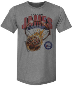 Unisex LeBron James Philadelphia 76ers On Fire Graphic Shirt for Basketball Fans