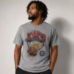 Unisex LeBron James Philadelphia 76ers On Fire Graphic Shirt for Basketball Fans
