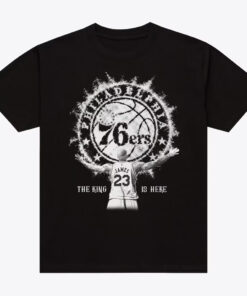 Unisex LeBron James Philadelphia 76ers The King Is Here Graphic Shirt for Basketball Fans