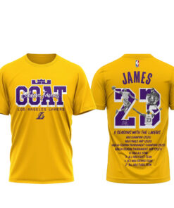 Unisex Los Angeles Lakers LeBron James Goat 2026 Graphic Shirt for Basketball Fans