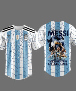 Unisex Messi x Spider Man Goat Web Hero Baseball Jersey for Soccer and Baseball Fans