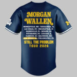Unisex Michigan Wolverines x Morgan Wallen Still The Problem Tour 2026 Baseball Jersey for Country Music and Football Fans