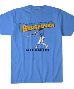 Unisex Milwaukee Brewers Jake Bauers Barrel Man Graphic Shirt for Baseball Fans