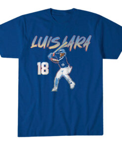 Unisex Milwaukee Brewers Luis Lara Slugger Swing Number Graphic Shirt for Baseball Fans