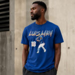 Unisex Milwaukee Brewers Luis Lara Slugger Swing Number Graphic Shirt for Baseball Fans