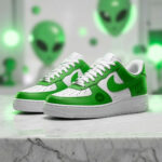Unisex Minions Goomi Green Tentacle Skull Graphic Air Force 1 Shoes Sneakers for Animation Fans