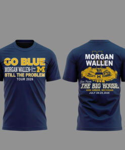 Unisex Morgan Wallen x Michigan Wolverines The Tour 2026 Graphic Shirt for Country Music and College Fans