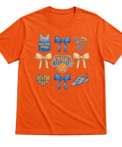 Unisex New York Knicks Bow Grid Graphic Shirt for Basketball Fans