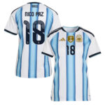Unisex Nico Paz Argentina National Team 2026 Home Stadium Soccer Jersey for Soccer Fans