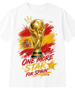Unisex One More Star For Spain World Cup 2026 Graphic Shirt for Soccer Fans