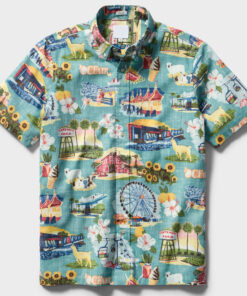 Unisex Orange County Fair Dark Aqua Hawaiian Shirt for Fair and Festival Fans
