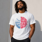 Unisex Philadelphia 76ers LeBron James Throw The Ball Up Graphic Shirt for Basketball Fans