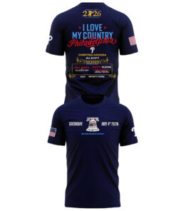 Unisex Philadelphia Phillies Celebrate America’s 250th Birthday in Philadelphia 2026 Graphic Navy Shirt for Baseball and Patriotic Fans