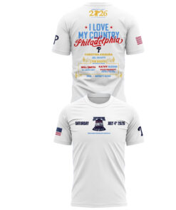 Unisex Philadelphia Phillies Celebrate America’s 250th Birthday in Philadelphia 2026 Graphic White Shirt for Baseball and Patriotic Fans