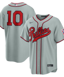 Unisex Philadelphia Phillies J.T. Realmuto Gray 2026 Field of Dreams Stadium Baseball Jersey for Baseball Fans