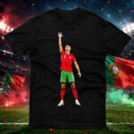 Unisex Portugal Cristiano Ronaldo CR7 Reaching For The World Cup Trophy Graphic Shirt for Soccer Fans