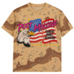Unisex Post Malone Big Ass Stadium Tour Desert Camo Americas 250th Birthday Concert Graphic Shirt for Music Fans
