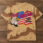 Unisex Post Malone Big Ass Stadium Tour Desert Camo Americas 250th Birthday Concert Graphic Shirt for Music Fans