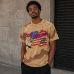 Unisex Post Malone Big Ass Stadium Tour Desert Camo Americas 250th Birthday Concert Graphic Shirt for Music Fans