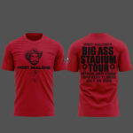 Unisex Post Malone x Tampa Bay Buccaneers Big Ass Stadium Tour 2026 Red Graphic Shirt for Music and Football Fans