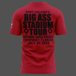 Unisex Post Malone x Tampa Bay Buccaneers Big Ass Stadium Tour 2026 Red Graphic Shirt for Music and Football Fans