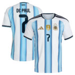 Unisex Rodrigo De Paul Argentina National Team 2026 Home Stadium Soccer Jersey for Soccer Fans