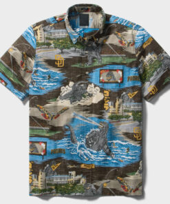 Unisex San Diego Padres Godzilla Brown 2026 Hawaiian Shirt for Baseball and Movie Monster Fans