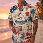 Unisex Snoopy 250 Years of America Fourth of July Hawaiian Shirt for Peanuts and Patriotic Fans