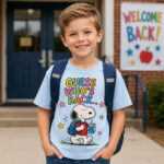 Unisex Snoopy and Woodstock Back to School Guess Who’s Back Again Graphic Shirt for Peanuts Fans