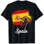 Unisex Spain Bull Flag Spanish National Pride Graphic Shirt for Patriotic Fans