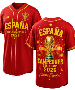 Unisex Spain Espana Campeones Del Mundo World Cup 2026 Champions Graphic Baseball Jersey for Soccer Fans