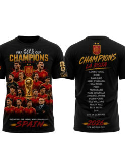Unisex Spain La Roja World Cup 2026 Champions Graphic Shirt for Soccer Fans