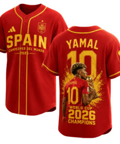 Unisex Spain Lamine Yamal Campeones Del Mundo World Cup 2026 Champions Graphic Baseball Jersey for Soccer Fans