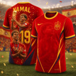 Unisex Spain Lamine Yamal World Cup 2026 Champions Graphic Shirt for Soccer Fans