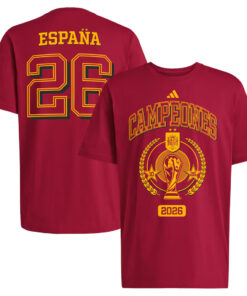 Unisex Spain National Team 2026 World Cup Champions Trophy Graphic Shirt for Soccer Fans