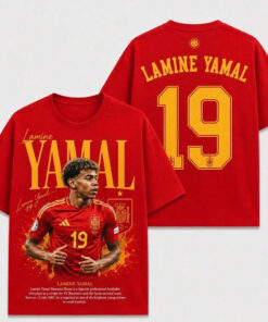 Unisex Spain National Team Lamine Yamal World Cup 2026 Champions Graphic Shirt for Soccer Fans