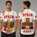 Unisex Spain Team World Cup 2026 Champions Graphic Shirt for Soccer Fans