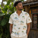 Unisex Street Culture Brian Heder Tropical Palm Tree Hawaiian Shirt for Pop Culture Fans