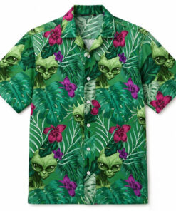 Unisex Street Culture Cal Hampton Alien Tropical Hawaiian Shirt for Sci Fi and Pop Culture Fans