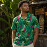 Unisex Street Culture Cal Hampton Alien Tropical Hawaiian Shirt for Sci Fi and Pop Culture Fans