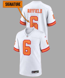 Unisex Tampa Bay Buccaneers Baker Mayfield White ’76 Signature 2026 Football Jersey for Football Fans