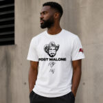 Unisex Tampa Bay Buccaneers x Post Malone Big Ass Stadium Tour 2026 White Graphic Shirt for Music and Football Fans