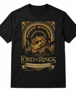 Unisex The Lord of the Rings One Ring to Rule Them All Vintage T-Shirt for Fantasy Movie Fans