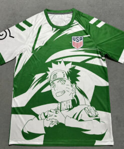 Unisex USA Soccer Team x Naruto Green Soccer Jersey for Soccer and Animation Fans
