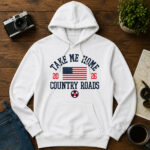 Unisex USA Take Me Home Country Roads Graphic Shirt for Patriotic and Music Fans