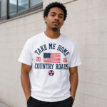 Unisex USA Take Me Home Country Roads Graphic Shirt for Patriotic and Music Fans