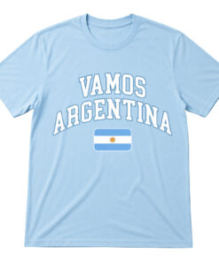 Unisex Vamos Argentina Flag National Pride Graphic T-Shirt for Soccer Fans