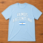 Unisex Vamos Argentina Flag National Pride Graphic T-Shirt for Soccer Fans