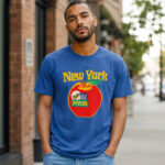 Unisex Vintage New York Fresh Beats Apple Graphic Shirt for New York Fans