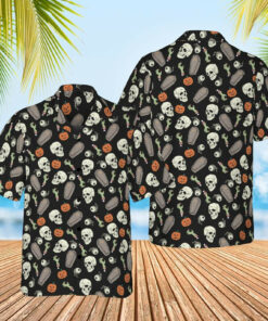 Unisex Gothic Halloween 2026 Spooky Pumpkin Hawaiian Shirt for Halloween Fans